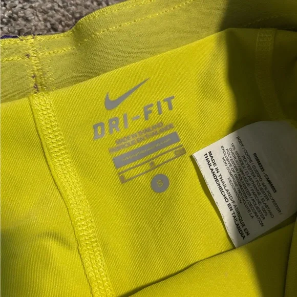 Nike Women's Purple and Yellow Athletic Shorts - Picture 2 of 9